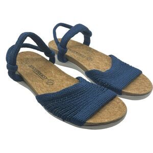 Fabulous Arcopedico Arenal Denim Sandals Shoes Cork Footbed Comfort Orthopedic